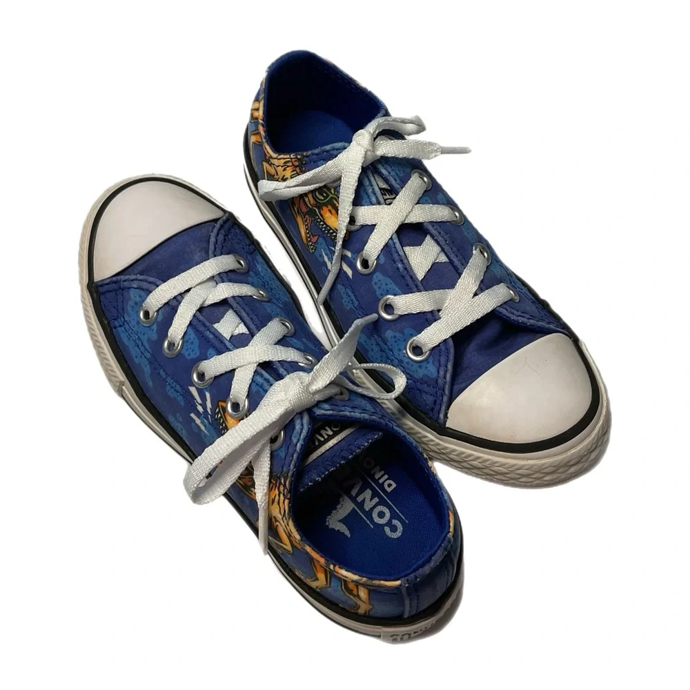 Converse Dinoverse Chuck Taylor All Star Junior Sz 12 Blue Dinosaur LoTop Unisex